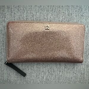 VGUC Kate Spade Travel Wallet - Pink Glitter